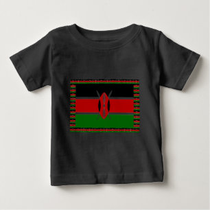 Camiseta Para Bebê Sinalizador do Quênia: Com Arte de Quadro de Sinal