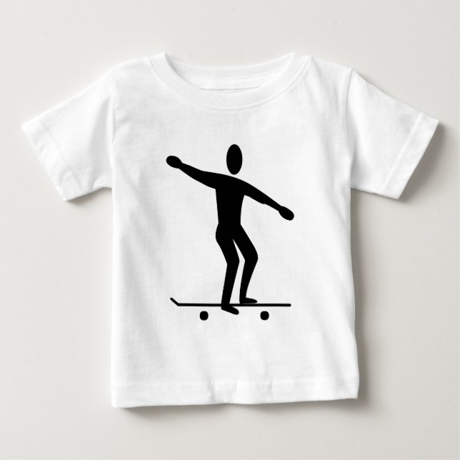 Camiseta Para Bebê Skate - Preto (Frente)
