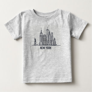 Camiseta Para Bebê Skyline da Nova Iorque