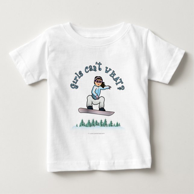 Camiseta Para Bebê Snowboarder Luz (Frente)
