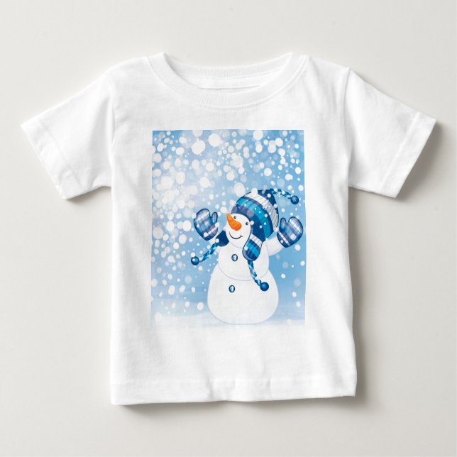 Camiseta Para Bebê Snowman (Frente)