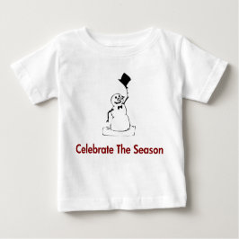 Camiseta Para Bebê Snowman Celebra A Estação