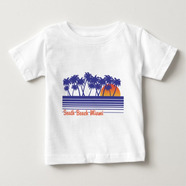 Camiseta Para Bebê South Beach Miami (Frente)