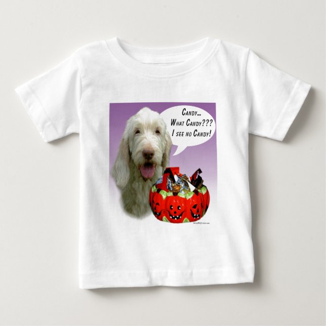 Camiseta Para Bebê Spinone Italiano Halloween Candy (Frente)