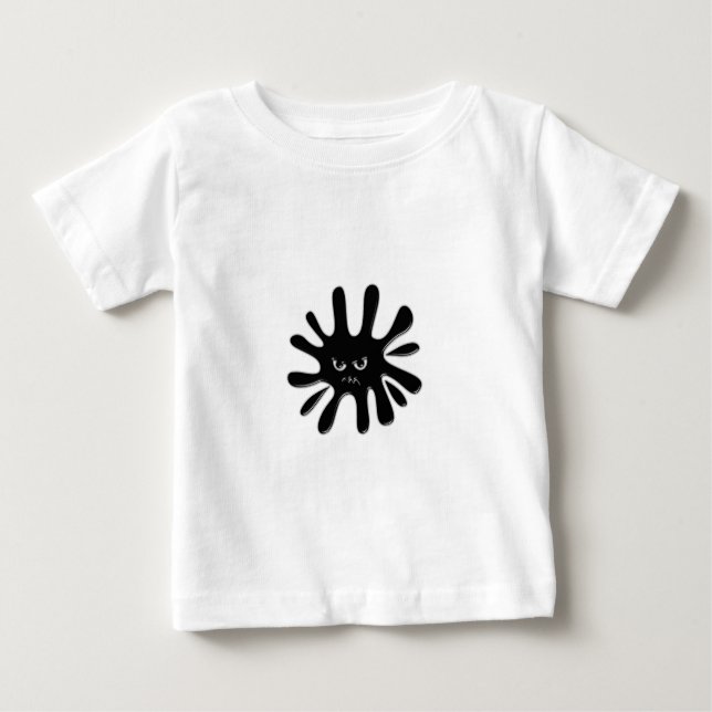 Camiseta Para Bebê Splatter preto irritado (Frente)