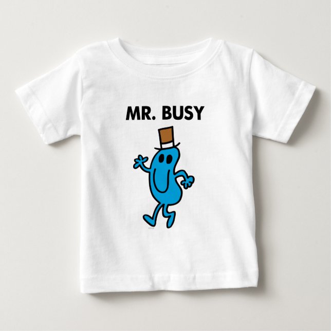 Camiseta Para Bebê Sr. Busy Waving Hello (Frente)