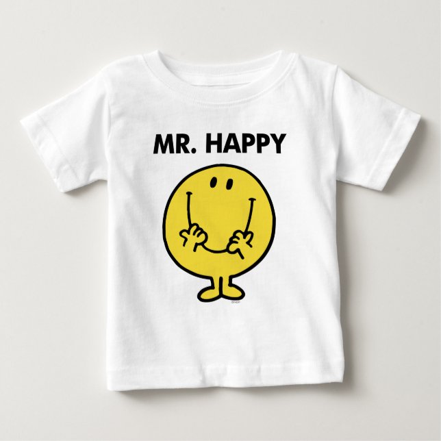 Camiseta Para Bebê Sr. Happy | Smiley face gigante (Frente)