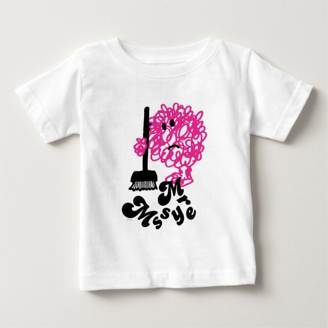 Camiseta Para Bebê Sr. Messy | Broom & Name (Frente)