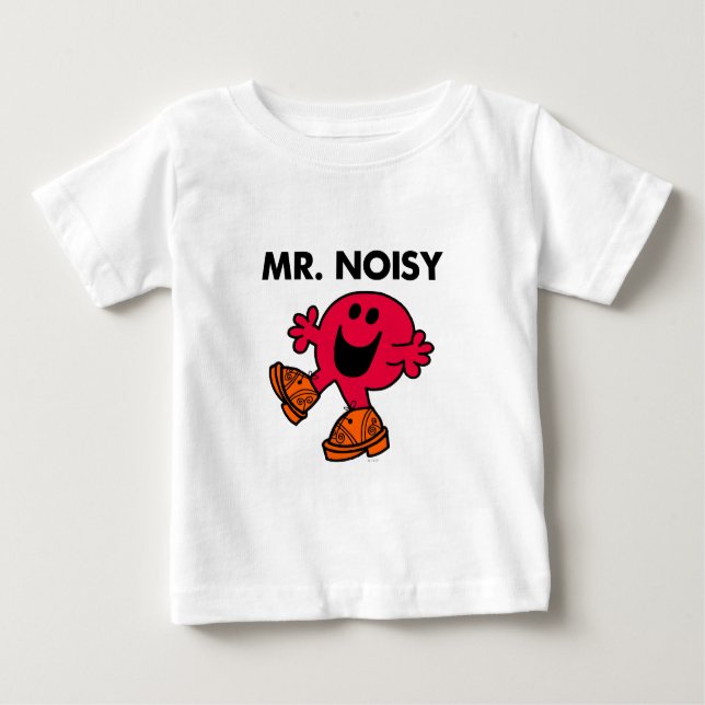 Camiseta Para Bebê Sr. Noisy | Grandes Clogs Andando (Frente)
