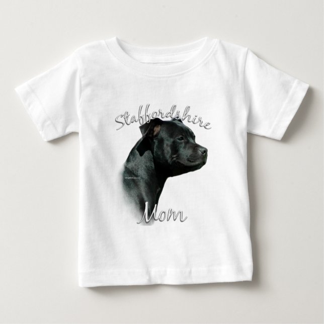 Camiseta Para Bebê Staffordshire Bull Terrier Mãe 2 (Frente)