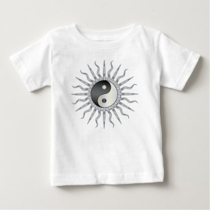 Camiseta Para Bebê Starburst preto Yin Yang