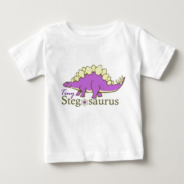 Camiseta Para Bebê Stegosaurus minúsculo, roxo (Frente)