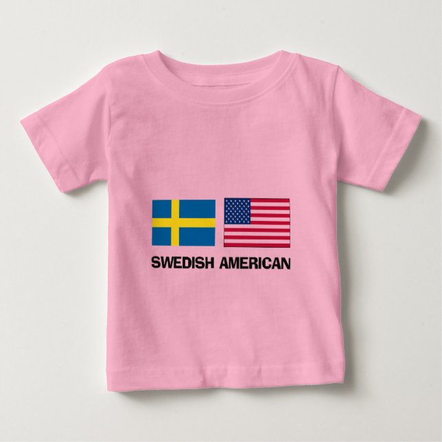 Camiseta Para Bebê Sueco americano (Frente)