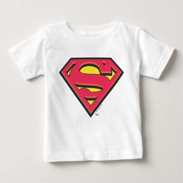 Camiseta Para Bebê Superman S-Shield | Logotipo clássico (Frente)