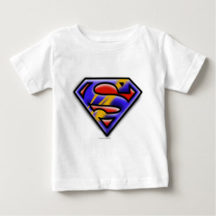 Camiseta Para Bebê Superman S-Shield Logotipo púrpura de pincel