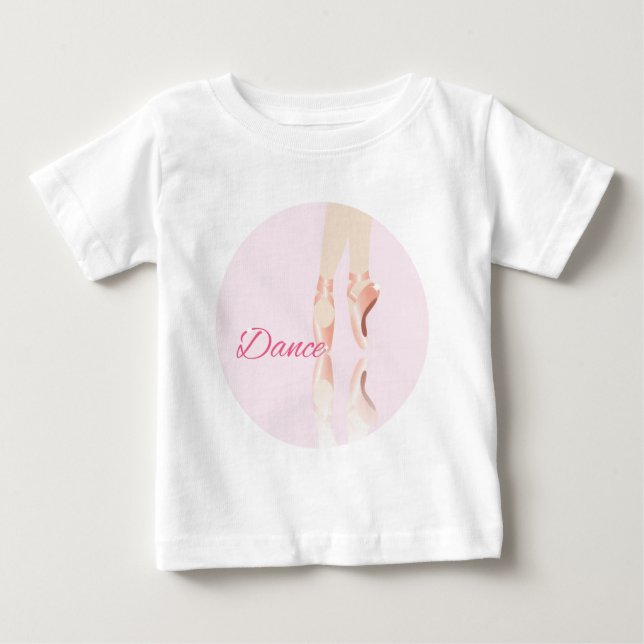 Camiseta Para Bebê Suspiros de Balé de dança (Frente)