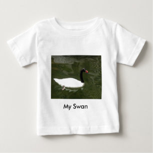 Camiseta Para Bebê Swan preto e branco