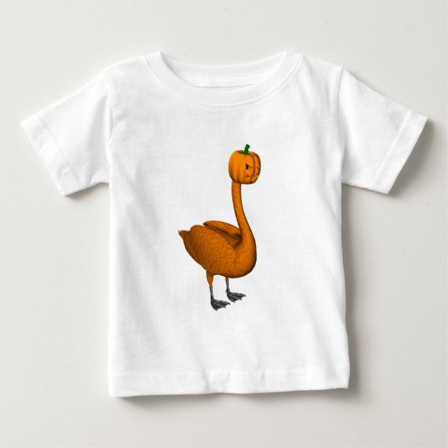 Camiseta Para Bebê Sweet Orange Halloween Swan (Frente)