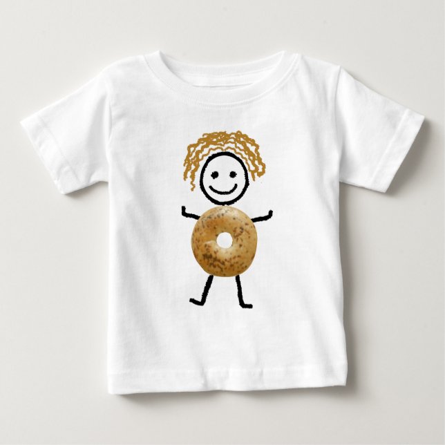 Camiseta Para Bebê T-Camisa-Miúdos judaicos - miúdo do Bagel (Frente)