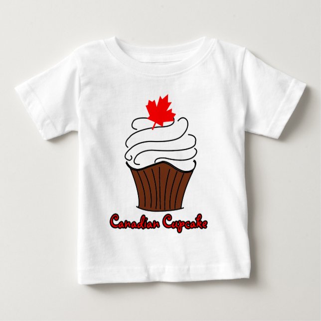 Camiseta Para Bebê T canadense infantil do cupcake (Frente)