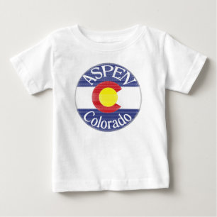 Camiseta Para Bebê T do bebê da bandeira do círculo de Aspen Colora