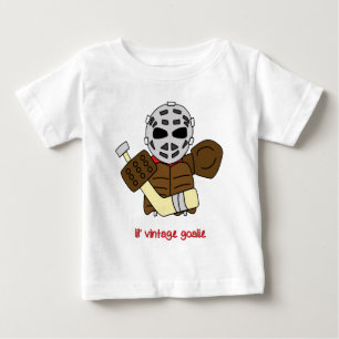 Camiseta Para Bebê T do Goalie do hóquei do vintage de Lil