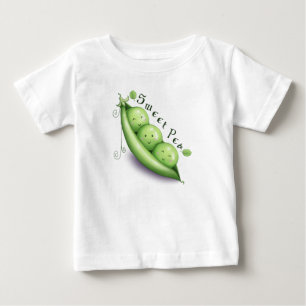 Camiseta Para Bebê T do plissado da ervilha doce