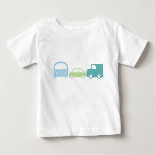 Camiseta Para Bebê T do tráfego em azuis macios e em verdes