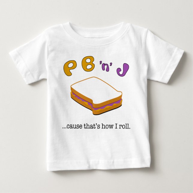 Camiseta Para Bebê T longo das meninas da Capa de PBJ (Frente)