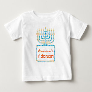 Camiseta Para Bebê T personalizado de Menorah ø Chanukah