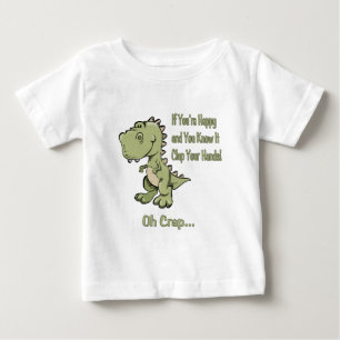 Camiseta Para Bebê T-Rex feliz