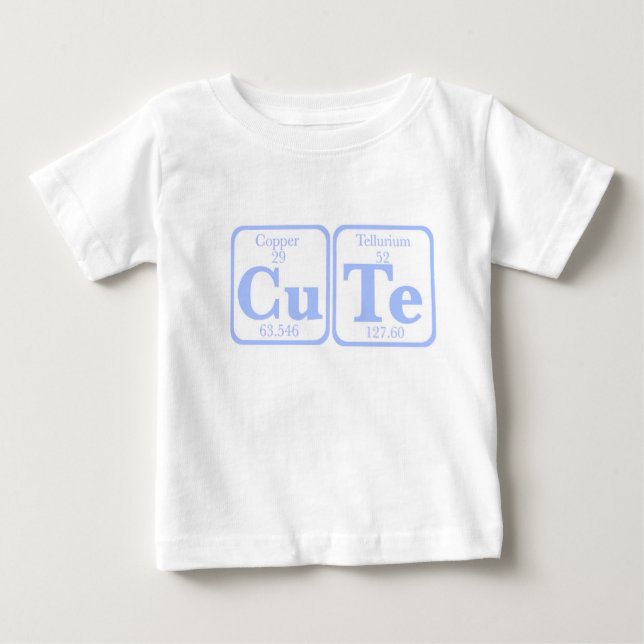 Camiseta Para Bebê Telúrio de cobre (CuTe) -- Azul (Frente)