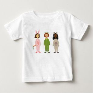 Camiseta Para Bebê Tema bonito dos amigos do pyjama das meninas