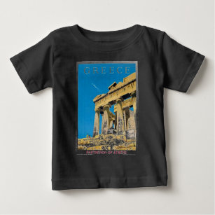 Camiseta Para Bebê Templo de Partenon da Grécia de Atenas viagens vin