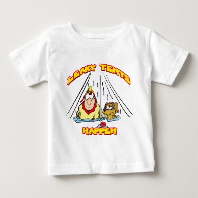 Camiseta Para Bebê Tents De Camping-Leaky (Frente)