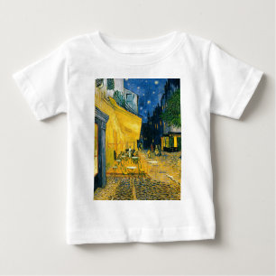 Camiseta Para Bebê Terraço do café de Vincent van Gogh , Lugar du