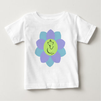 Camiseta Para Bebê Teste padrão de flor de Ganesh do deus