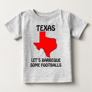 Camiseta Para Bebê Texas - Vamos Fazer Churrasco com Alguns Futebol A