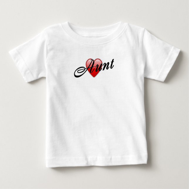 Camiseta Para Bebê Tia com gráfico do coração (Frente)
