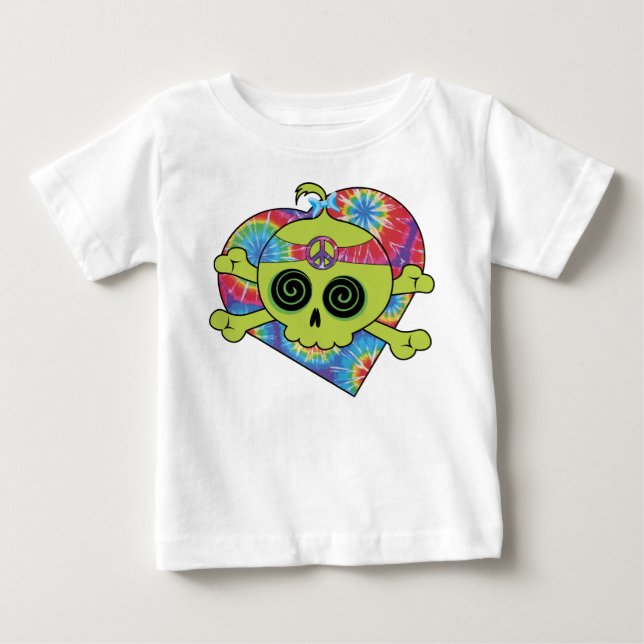 Camiseta Para Bebê Tie Dye Skull (Frente)