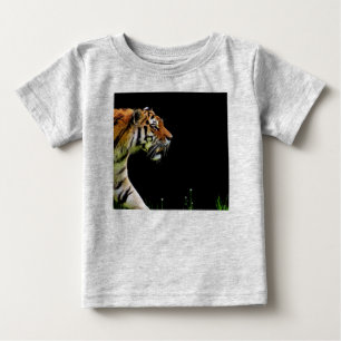 Camiseta Para Bebê Tiger Aproximando-se - Trabalho de arte animal sel