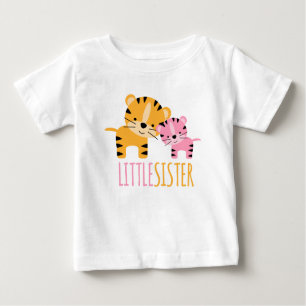 Camiseta Para Bebê Tigre da irmã mais nova