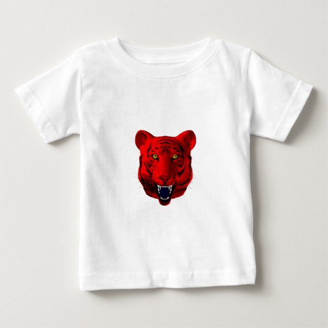 Camiseta Para Bebê Tigre Vermelho (Frente)