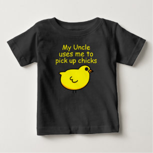 Camiseta Para Bebê Tio hilariamente engraçado e franguinha fofa