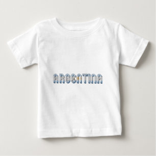 Camiseta Para Bebê Tipografia de cores com bandeira argentina