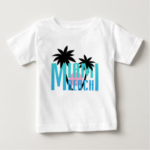 Camiseta Para Bebê Tipografia de Miami-Beach-Florida