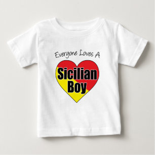 Camiseta Para Bebê Todo mundo ama o siciliano