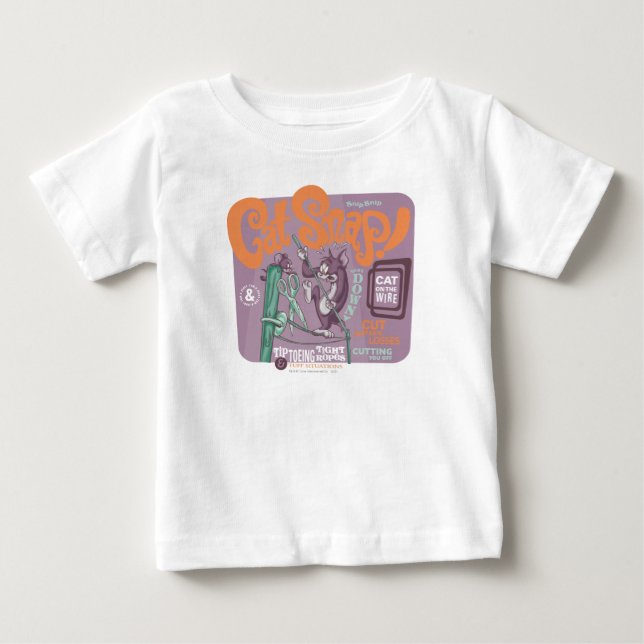 Camiseta Para Bebê Tom e Jerry Cat Snap (Frente)