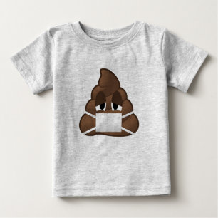 Camiseta Para Bebê Tombadilho doente Emoji da máscara