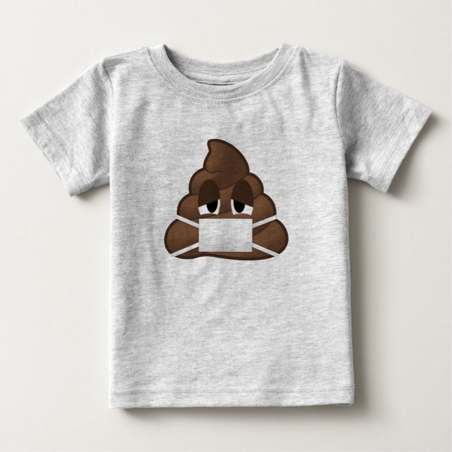 Camiseta Para Bebê Tombadilho doente Emoji da máscara (Frente)